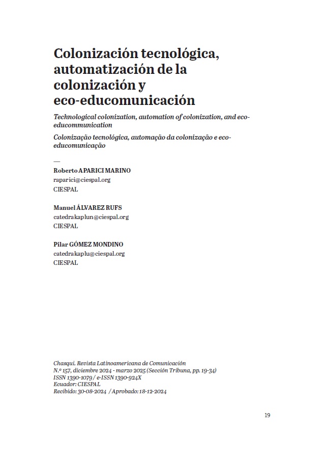 Colonización tecnológica, automatización de la colonización y eco-educomunicación