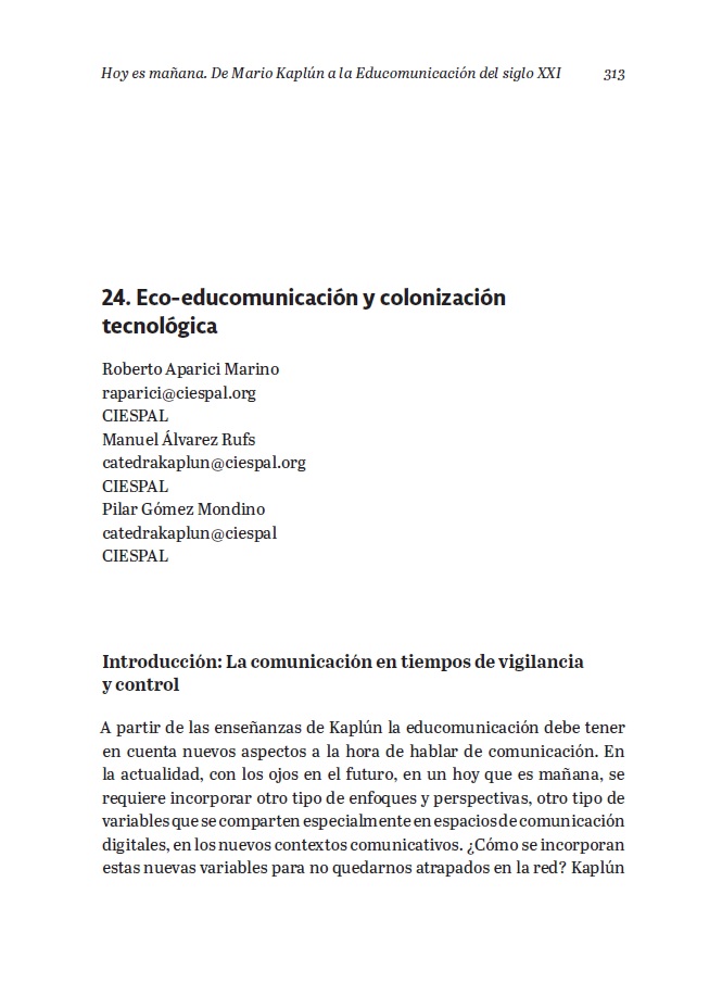 Eco-educomunicación y colonización tecnológica